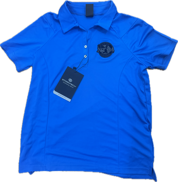 NTOA Women's Polo with Patch & Blue Stripe Flag