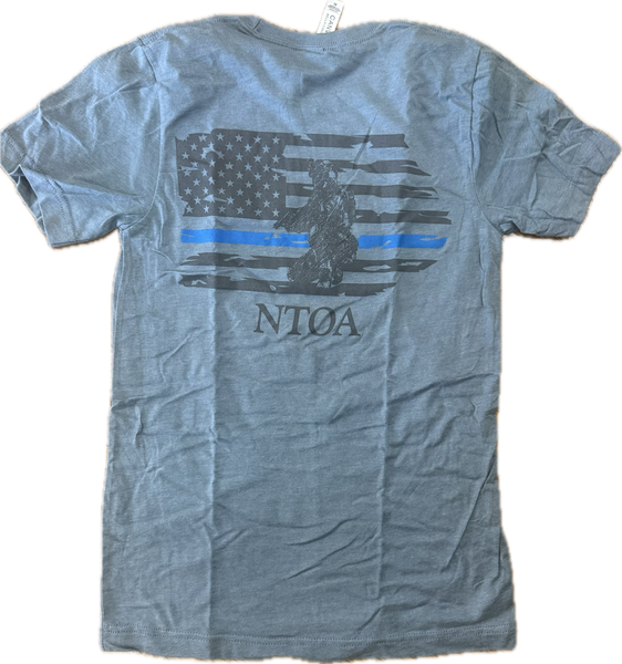 UNISEX SHORT SLEEVE FLAG/SWAT WITH BLUE STRIPE T-SHIRT SALE