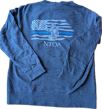 UNISEX FLAG/SWAT GUY HOODIE WITH BLUE STRIPE