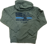 UNISEX FLAG GUY BLUE STRIPE ZIP HOODIE