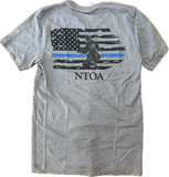 UNISEX SHORT SLEEVE FLAG/SWAT WITH BLUE STRIPE T-SHIRT SALE